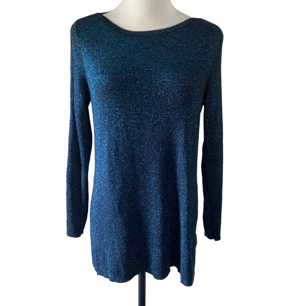 Women's Laura Petite Blue & Black Sweater Size M